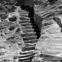 Stone staircase. Petra, Jordan