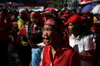 Red shirt protesters at Ratchaprasong Intersection